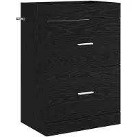 vidaXL Badkamer Onder Het Wastafel Kast Zwart eiken 56 x 37,5 x 81 cm