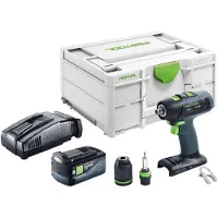 Festool T 18+3-Basic accuboormachine 18 V 50 Nm borstelloos + 1x accu 5,0 Ah + snellader + Systainer