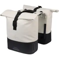 Basil Dubbele fietstas Cove MIK, 28-32 liter, 14 x 29 x 36 cm - wit/zwart