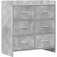 vidaXL Dressoir, betonkleur, 75 x 33 x 80 cm, houtvezelplaat