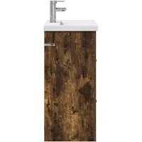 vidaXL Badkamermeubel Set Gerookt eiken 61 x 40 x 84,5 cm Bewerkt hout