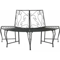 vidaXL Bank met 4 zitplaatsen, 160 x 80 x 89 cm, staal, zwart