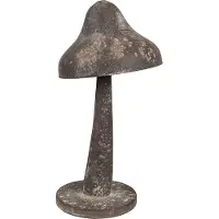 Clayre & Eef Decoratie Paddenstoel Ø 14x27 cm Bruin Metaal Herfst decoratie