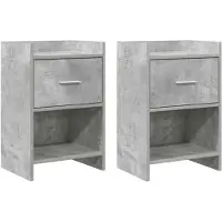 vidaXL Nachttafels 2 st Betongrijs 40 x 30 x 60 cm Bewerkt hout