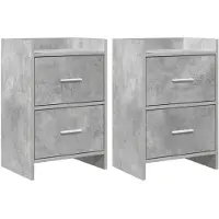 vidaXL Nachttafels 2 st Betongrijs 40 x 30 x 60 cm Bewerkt hout
