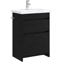 vidaXL Badkamermeubel Set Zwart eiken 61 x 40 x 84,5 cm Bewerkt hout