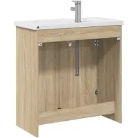 vidaXL Badkamermeubel Set Sonoma Eiken 81 x 40 x 84,5 cm Bewerkt hout