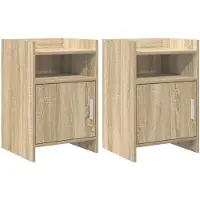 vidaXL Nachttafels 2 st Sonoma Eiken 40 x 36 x 60 cm Bewerkt hout