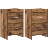 vidaXL Nachttafels 2 st Oud hout 40 x 30 x 60 cm Bewerkt hout