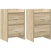 vidaXL - Nachttafels - 2 - st - Sonoma - Eiken - 40 - x - 30 - x - 60 - cm - Bewerkt - hout