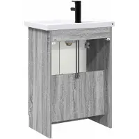 vidaXL Badkamermeubel Set Grijs Sonoma 56 x 37,5 x 81 cm Bewerkt hout