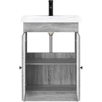 vidaXL Badkamermeubel Set Grijs Sonoma 78,5 x 37,5 x 81 cm