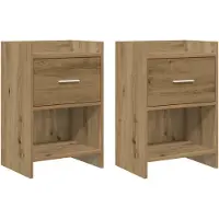 vidaXL Nachttafels 2 st Artisanaal eiken 40 x 30 x 60 cm Bewerkt hout