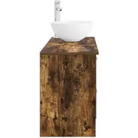 vidaXL Badkamermeubel Set 2 st Gerookt eiken Bewerkt hout