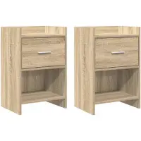 vidaXL Nachttafels 2 st Sonoma Eiken 40 x 30 x 60 cm Bewerkt hout