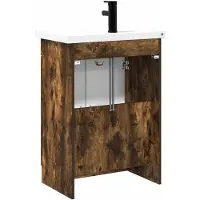 vidaXL Badkamermeubel Set Gerookt eiken 78,5 x 37,5 x 81 cm