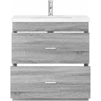 vidaXL Badkamermeubel Set Grijs Sonoma 81 x 40 x 84,5 cm Bewerkt hout
