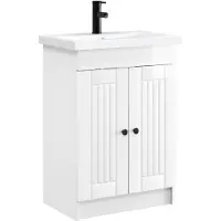 vidaXL Badkamermeubel Set Hoogglans Wit 56 x 37,5 x 81 cm Bewerkt hout