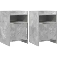 vidaXL Nachttafels 2 st Betongrijs 40 x 36 x 60 cm Bewerkt hout