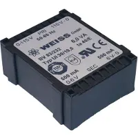 Weiss Elektrotechnik 83/235 Printtransformator 1 x 230 V 2 x 12 V/AC 6 VA 250 mA