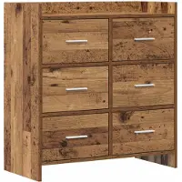 vidaXL Dressoir Oud hout 75 x 33 x 80 cm Bewerkt hout