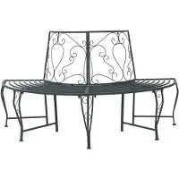 vidaXL Boom Bank 4 -zits 160 x 80 x 89 cm steel Zilvergrijs halfrond