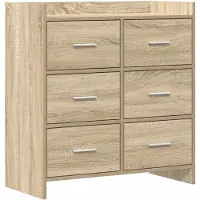 vidaXL Dressoir Sonoma Eiken 75 x 33 x 80 cm Bewerkt hout