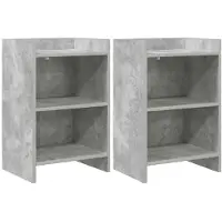 vidaXL Nachttafels 2 st Betongrijs 40 x 30 x 60 cm Bewerkt hout