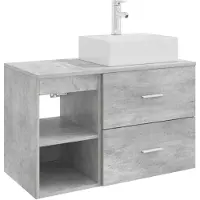 vidaXL Badkamermeubel Set 2 pcs Betongrijs Bewerkt hout
