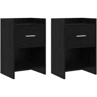 vidaXL Nachttafels 2 st Zwart eiken 40 x 30 x 60 cm Bewerkt hout