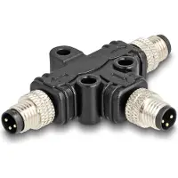 DeLOCK M8 T-Splitter A-coded 3 pin 1 x male to 2 x male parallel connection