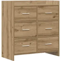 vidaXL Dressoir Artisanaal eiken 75 x 33 x 80 cm Bewerkt hout