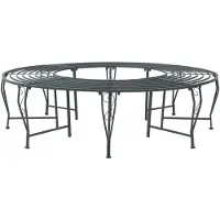 vidaXL Boom Bank 8-Aantal zitplaatsen Ø 160 x 44 cm Staal Zilvergrijs