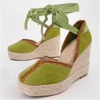 Montevita Espadrilles Met Een Sleehak Balenci12 Groen