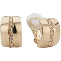 Traveller oorclips - met Swarovski Crystal - 22ct verguld - #156591