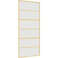 vidaXL Schuifdeur 90x205 cm mat ESG-glas en aluminium goudkleurig