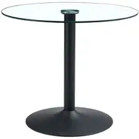 STILVORA Bartafel - Ronde Tafel Met Gehard Glasblad - Voor Keuken Bar En Café - Glas En Metaal - 85 x 76 Cm - Zwart