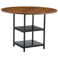 STILVORA Eettafel - Ronde Tafel Met Dubbele Opberglagen - Voor 2 Tot 4 Personen In Eetkamer - MDF En Metaal - 107x75 Cm