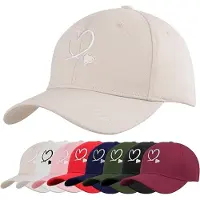 VHV -Unisex Baseballpet met Hartje Borduursel - UPF 50+ UV-bescherming Casquette - Verstelbare Zomerpet van Ademend Katoen voor Sport en Reizen - Beige