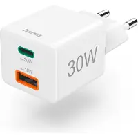 Hama USB-oplader 30.00 W 1x USB-A, 1x USB-C USB PD Wit Binnen USB Power Delivery (USB-PD)
