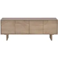 Vente-unique TV-meubel met 4 deuren van mangohout - Licht naturel - BERLAMA van Maison Céphy