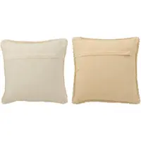 J-Line kussen Hohoho - polyester - wit/beige - 2 stuks