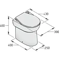 VETUS Wcs Electric Toilet 12v Wit 46 x 43 x 39 cm