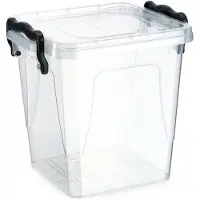Kadax Opbergdoos met deksel, robuuste plastic container van kunststof, lunchbox, transparante vershouddoos, lunchbox met kliksluiting (1,8 liter)