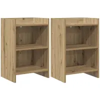 vidaXL Nachttafels 2 st Artisanaal eiken 40 x 30 x 60 cm Bewerkt hout