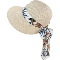 VHV -Strohoed Dames - Luxe Zonnehoed met Brede Rand - UPF 50+ UV Bescherming - Ademende en Opvouwbare Strandhoed voor Vakantie, Reizen en Strand - Stijlvolle Zomerhoed