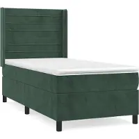 vidaXL Boxspring met matras fluweel donkergroen 90x200 cm