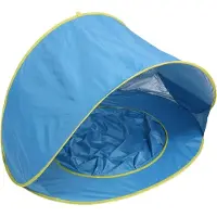 LONGZIMING -Pop-Up Strandtent - Baby Zonnescherm - Peuter Speeltent - Snelle Opbouw In Seconden - Ingebouwd Babybadje - Polyester Taft En Staaldraad - Veilig Spelen Zonder Wind Of Zon - blauw - 1 Set