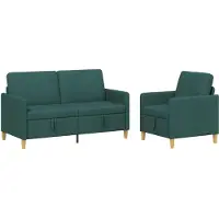 vidaXL Sofa Set Met Opslag 2 st Donkergroen Polyester