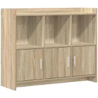 vidaXL Dressoir Sonoma Eiken 98,5 x 33 x 80 cm Bewerkt hout